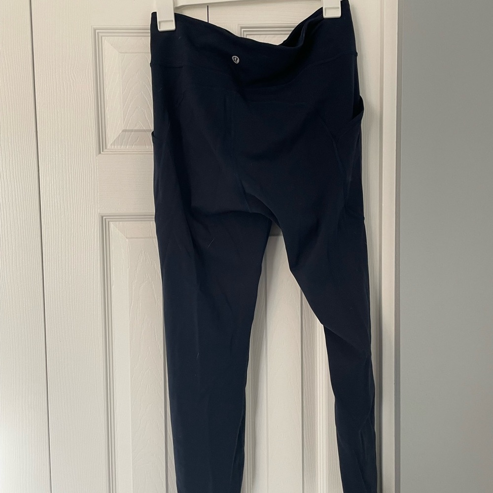 lululemon size 10 navy blue align leggings with pockets